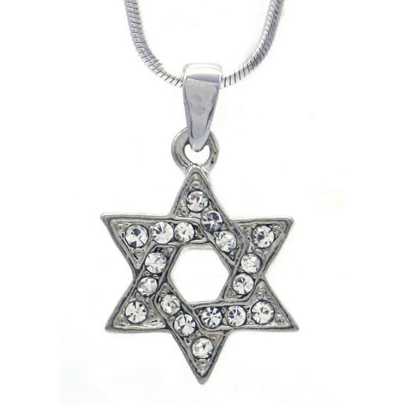 Small Jewish Star of David Charm Necklace Pendant High Polish Silver Jewelry q1