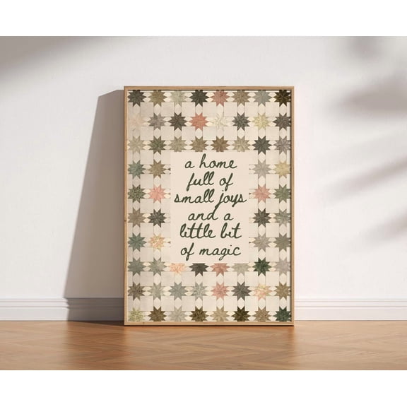 Small Joys Star Pattern Print, Unframed Paper Poster 8x10in