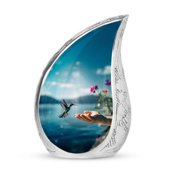 Small Keepsake Urn, Two Hummingbird Decorative Urns, Teardrop Urn for Ashes for Women, Funeral Urn for Human Ashes Adult, Cremation Urns, Funeral Caskets for Adult Male, Burial Urns 3 Inch Pack of 1