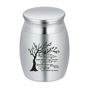 Small Keepsake Urns for Human Ashes 1.57 Inch Mini Cremation Urns for Ashes Memorial Ashes Holder - Tree of Life / Wings Stainless Steel Mini Urns Keepsake