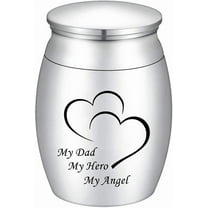 Small Keepsake Urns for Human Ashes Mini Cremation Urns for Ashes Stainless Steel Memorial Ashes Holder For Dad/Daddy/Mom/Grandparents/Family-1.57*1.18IN