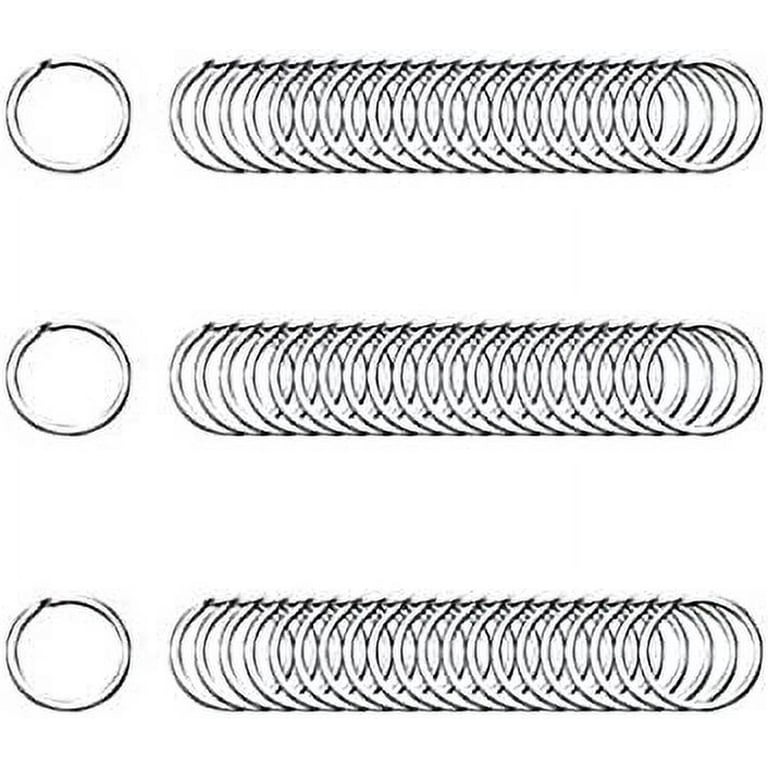 4, 20 or 50 Pieces: Silver Toned Steel Key Chain Starter Split Rings