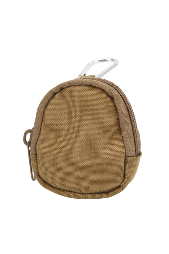 Small Key Pouch, 1000D Nylon Zipper Design Multifunction Key Bag Case Compact For Outdoor Activities Tan