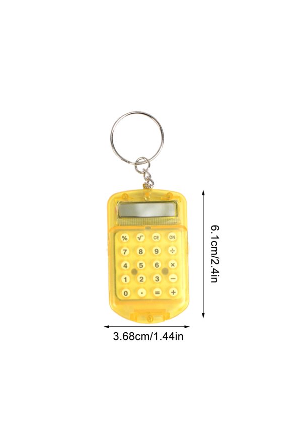 Small Key Rings Portable Electronic Calculator 6.1x3.68cm Mini Digital Keychain for Office & School, Mini Key Ring Pocket Calculator