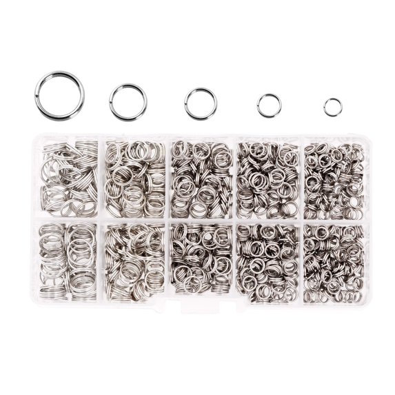 Small Key Rings for Crafts - Assorted Double Jump Rings Mini Split Rings for Jewelry Making - Double Split Rings Assorted Small Keychain Rings Set