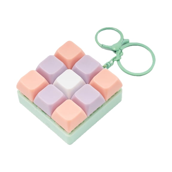 Small Keyboard Keychain Detachable Buttons Clicking Sound Stress Reliever Keycap Keyring for Adults Children Gifts