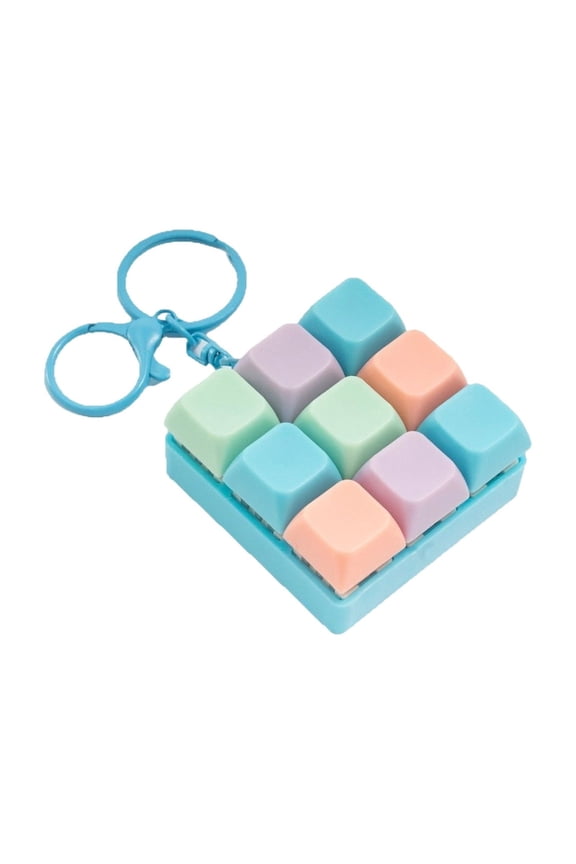 Small Keyboard Keychain Detachable Buttons Clicking Sound Stress Reliever Keycap Keyring for Adults Children Gifts