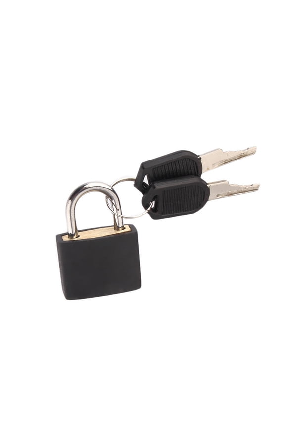 Small Keyed Padlocks,Heavy Duty Outdoor Padlock,Locker Lock,Strong Locks with 2 Keys,Compact,Hardened Alloy,Travel Suitcase Diary Lock for Securing Luggage and Gym Lockers(1.2x0.91")(Black)