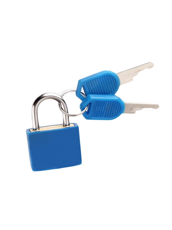 Small Keyed Padlocks,Colored Locker Lock,Strong Locks with 2 Keys,23mm,8 Colors Choice,Hardened Alloy Compact Travel Suitcase Diary Lock for Securing Luggage and Gym Lockers(1.2x0.9")(Blue)