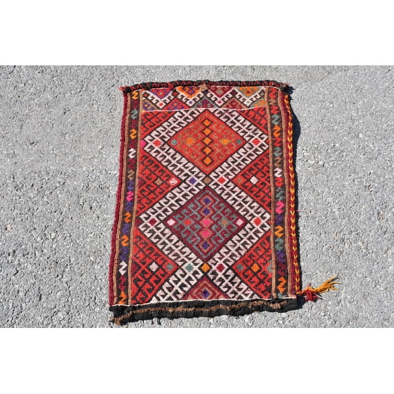 Small Kilim, Turkish Kilim, 1.6x2.2 ft, Oushak Kilim, Organic Kilim, Handmade Kilim, Oriental Kilim, Vintage Kilim, Door Mat, Entry Klm 6214