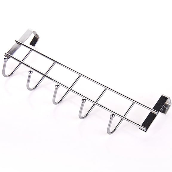 Small Kitchen Over The Door Hook Rack Multifunctional Stainless Steel Door Hook Organizer, Mini Over The Door Hooks, Heavy Duty Over The Door Towel Rack for Hanging Towels, Hat, Keychain