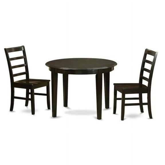 Small Kitchen Drop Leaf Table & 2 Wood Dining Chairs, Cappuccino