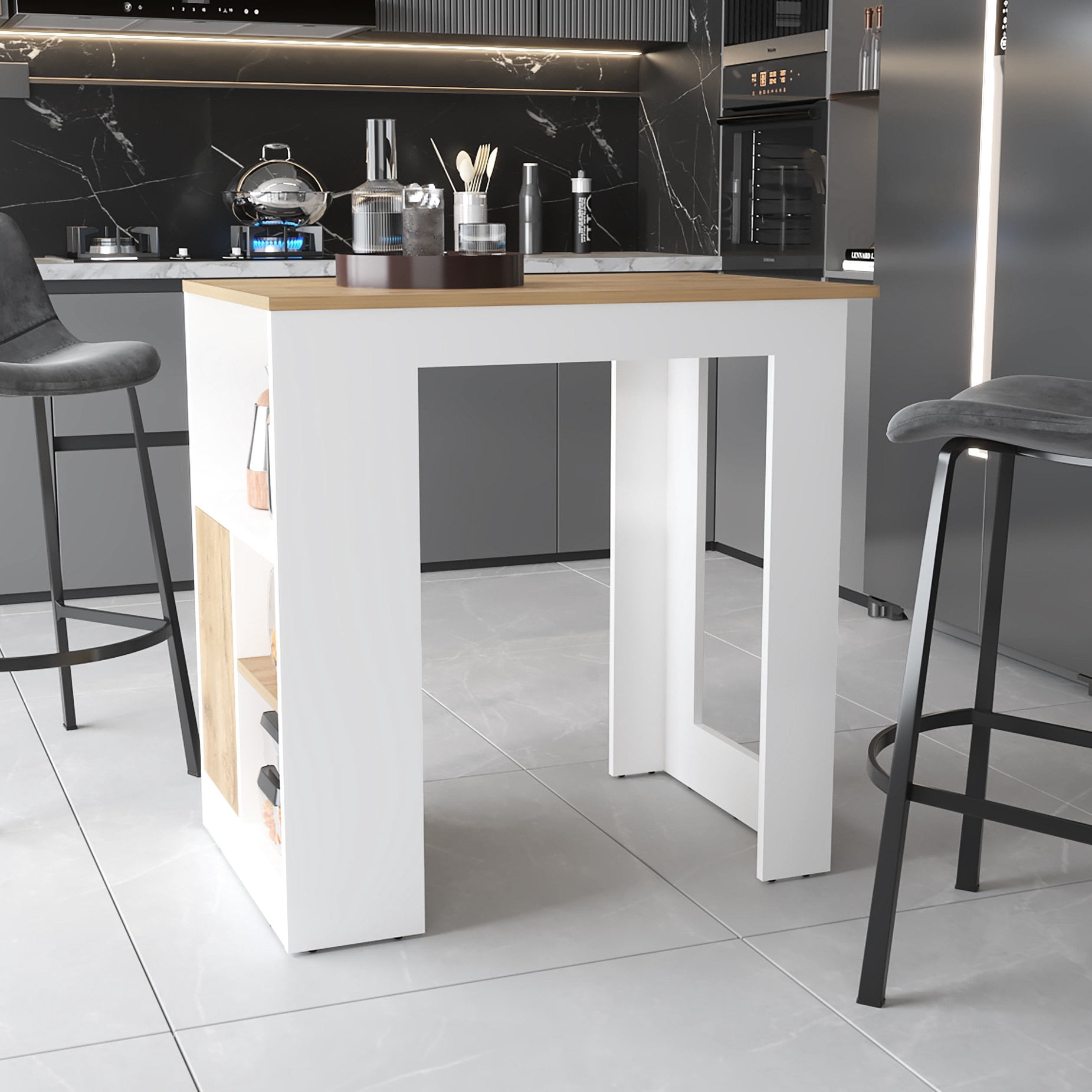 Rectangular Shape Setip Small Kitchen Island+Rectangular Shape