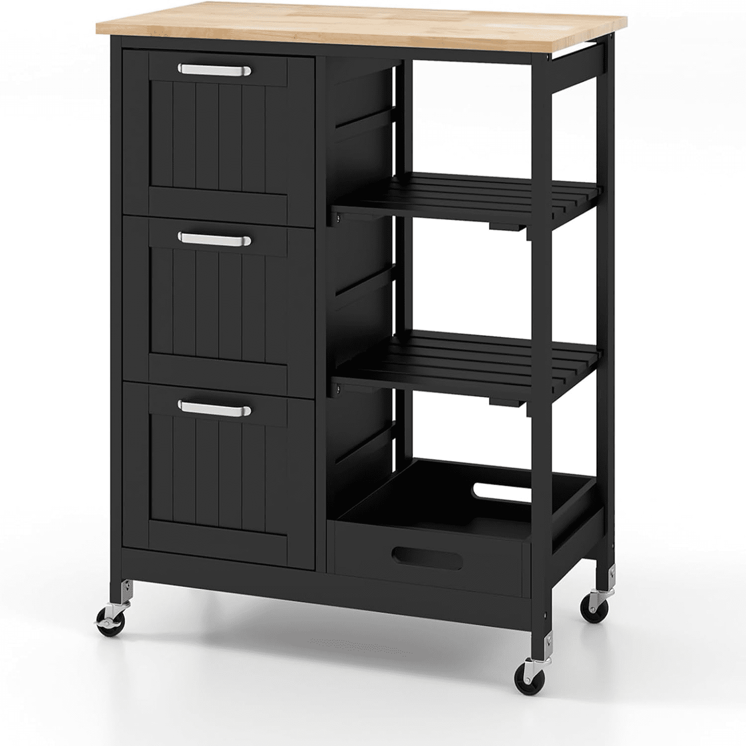 Small Kitchen Island Kitchen Utility Cart on Wheels Serving Cart with