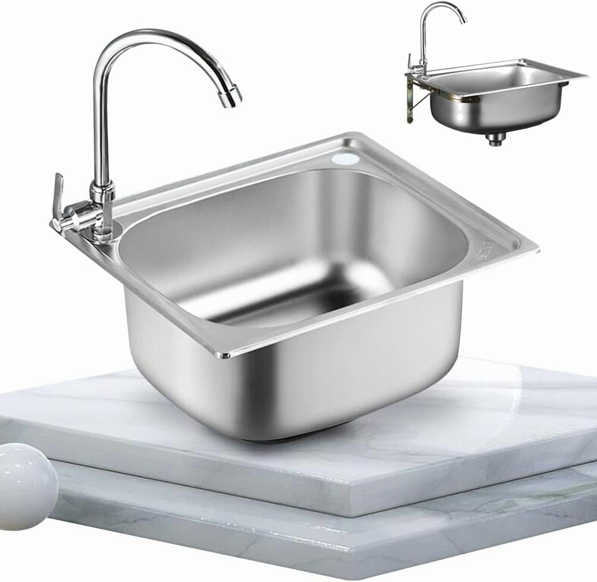 Small Kitchen Sink, Single Bowl Stainless Steel Sink Campervan RV for ...