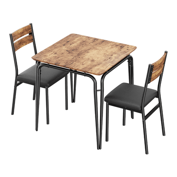 Small Kitchen Table for 2,Table and Chairs,Dinette Set for 2,Square Dinner Table Set,3 Piece Kitchen & Dining Room Sets for Small Space,Apartment,Home Office