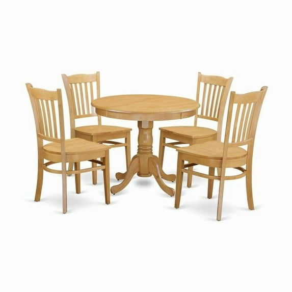 Small Kitchen Table & 4 Dining Room Chairs, Oak