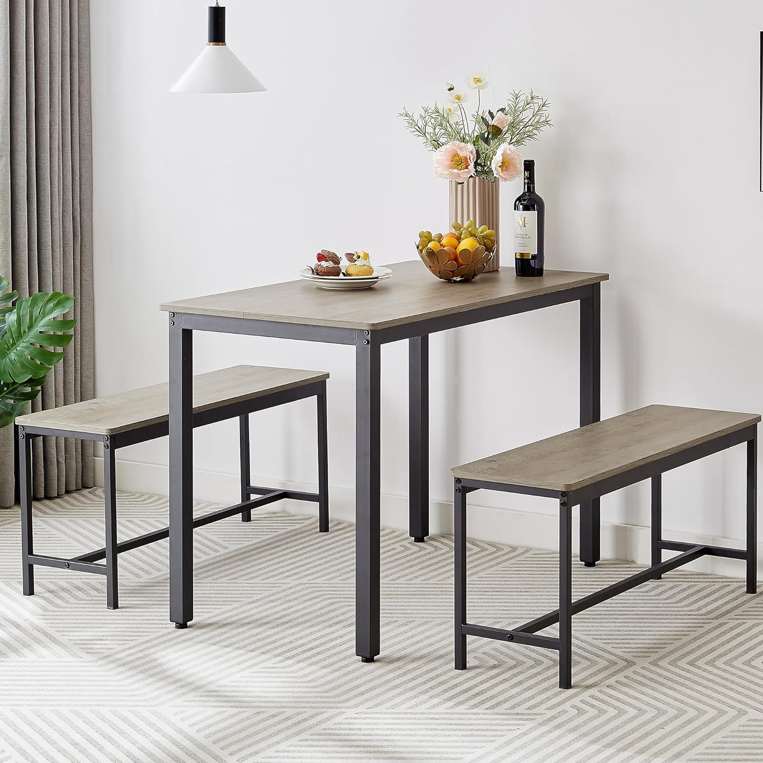 Small Kitchen Table and Chairs for 4, Dining Room Table and 2 Chair 1 ...