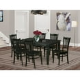 thumbnail image 1 of Small Kitchen Table Set - Kitchen Dinette Table And Dining Chairs-Finish:Black,Number of Items:7,Shape:Rectangular,Style:Wood Seat, 1 of 5