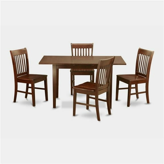 Small Kitchen Table with 12 in. Leaf & 4 Dining Room Chairs