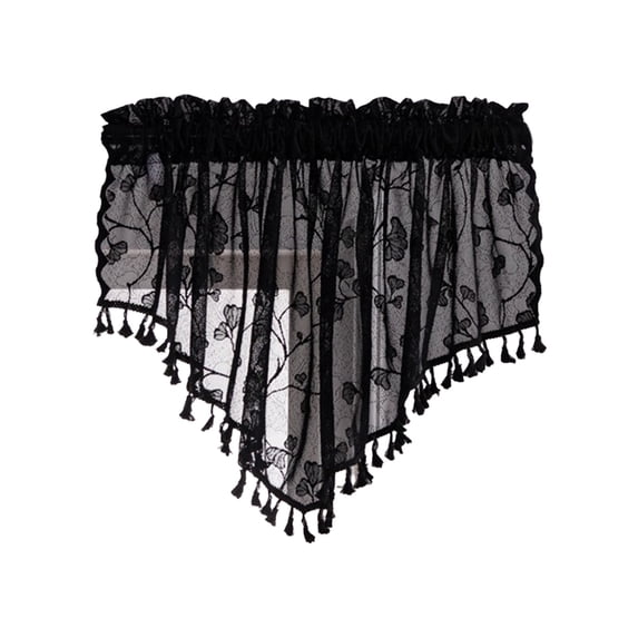 Small Kitchen Window Curtains Over Sink Sheer Valances with Tassels 140x60cm Swag Curtains for Living Room Decorative Window Drapes