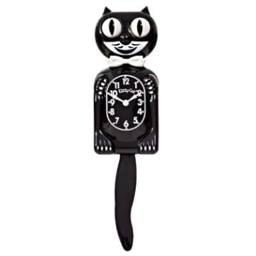 Small Kitty-Cat Klock Classic Black Includes Battery