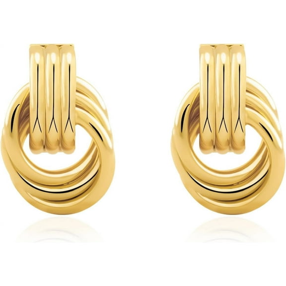 Small Knot Earrings Gold Silver Geometric Earrings for Women Dainty Gold and Silver Plated Dangle Drop Earrings Hypoallergenic and Lightweight Fashion Trendy Jewelry Gifts