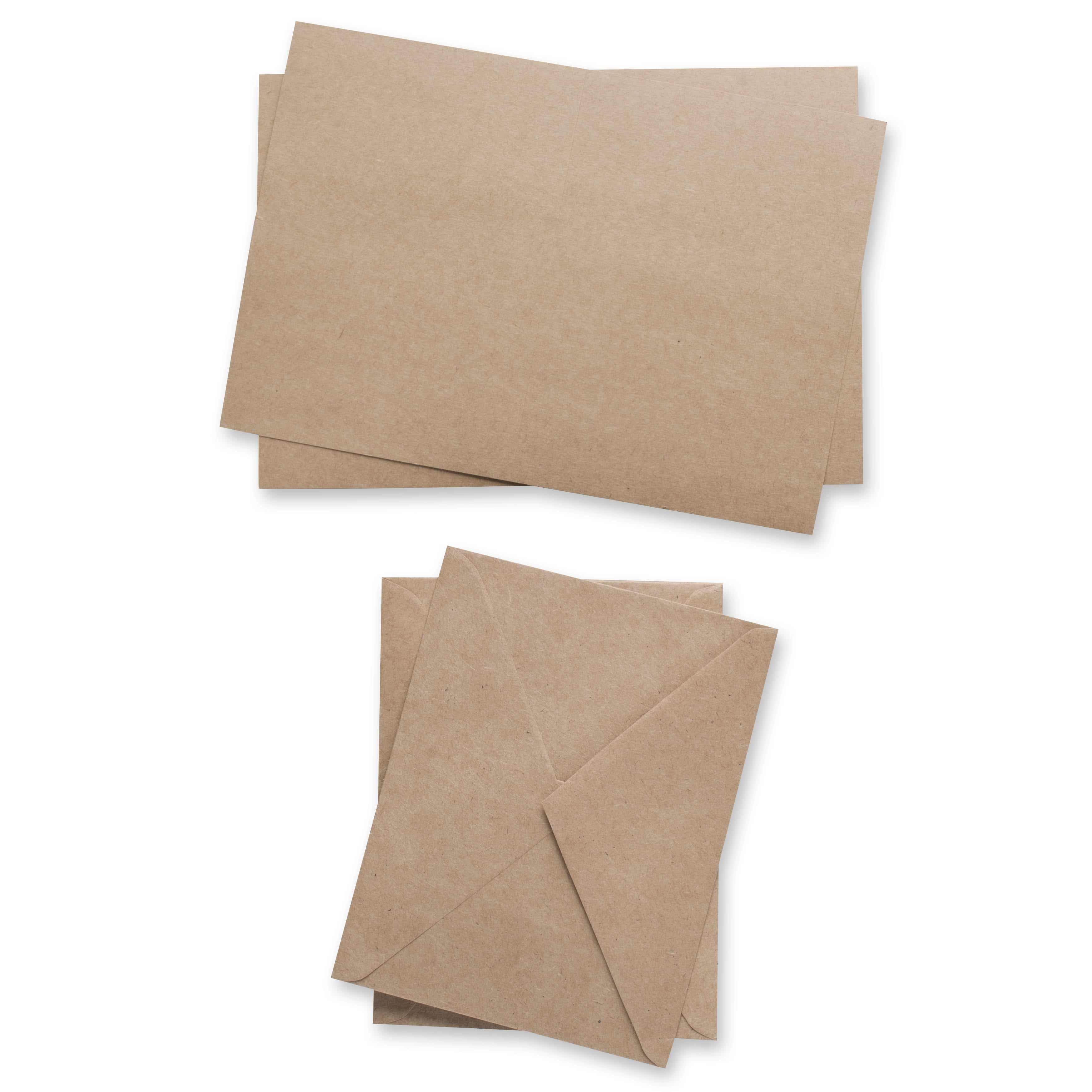 Small Kraft Brown Paper Cards & Envelopes Set