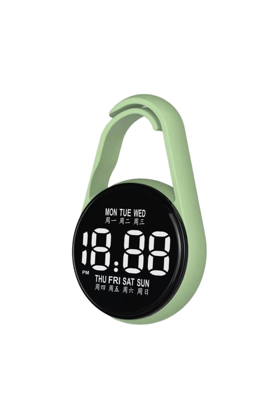 Small LED Electronic Clock Clip On School Exam Plastic Touch Control Digital Hanging Pocket Watch for Backpacks Bag Belts