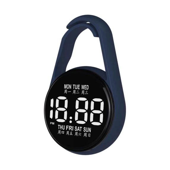 Small LED Electronic Clock Clip On School Exam Plastic Touch Control Digital Hanging Pocket Watch for Backpacks Bag Belts