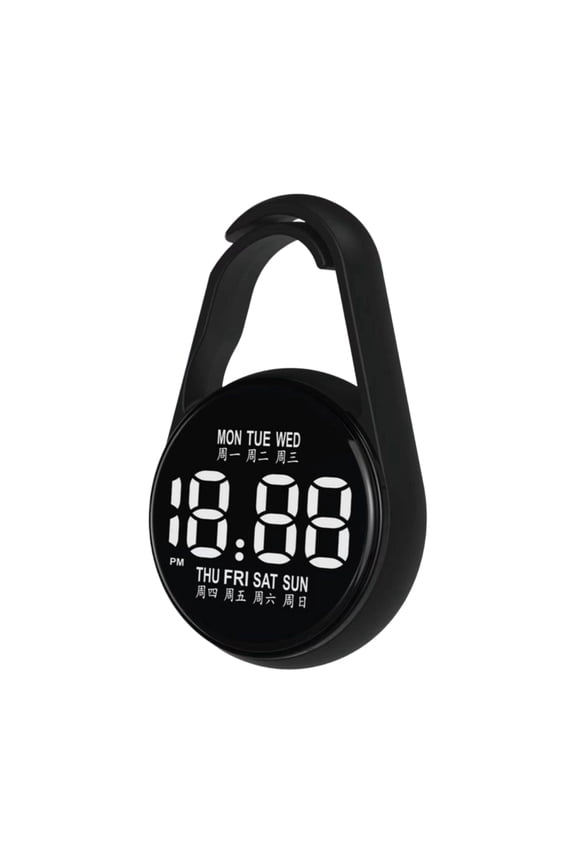 Small LED Electronic Clock Clip On School Exam Plastic Touch Control Digital Hanging Pocket Watch for Backpacks Bag Belts