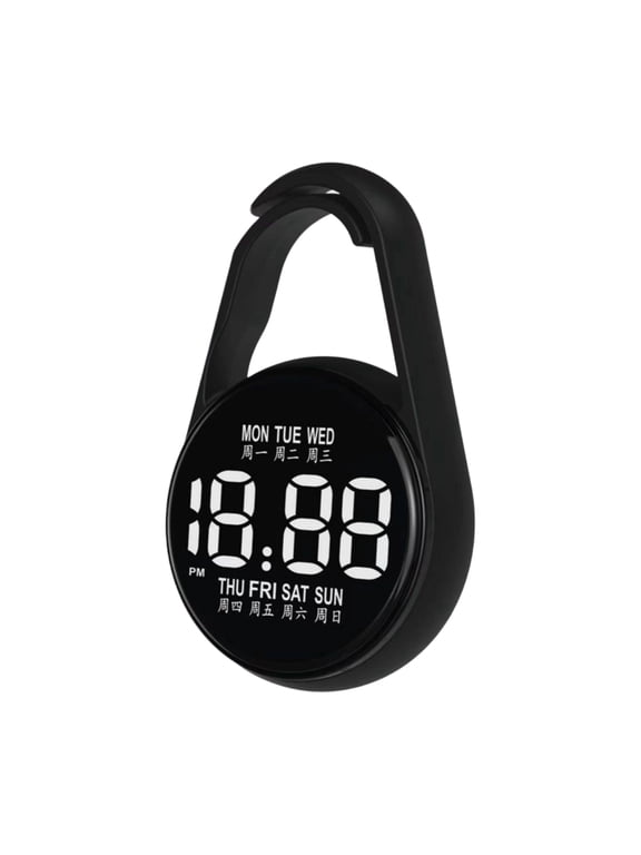 Small LED Electronic Clock Clip On School Exam Plastic Touch Control Digital Hanging Pocket Watch for Backpacks Bag Belts