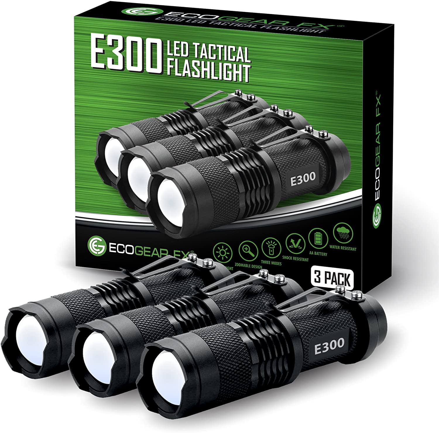 E300 LED Flashlight - 3 Modes, Adjustable Zoom, Durable, Compact, Ideal ...