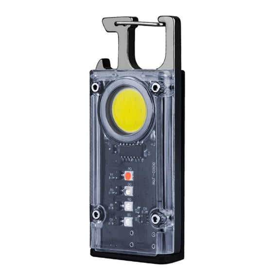 Small LED Flashlight Keychain Light Portable Camping Flashlights USB Charging Work Lights with Opener and Base