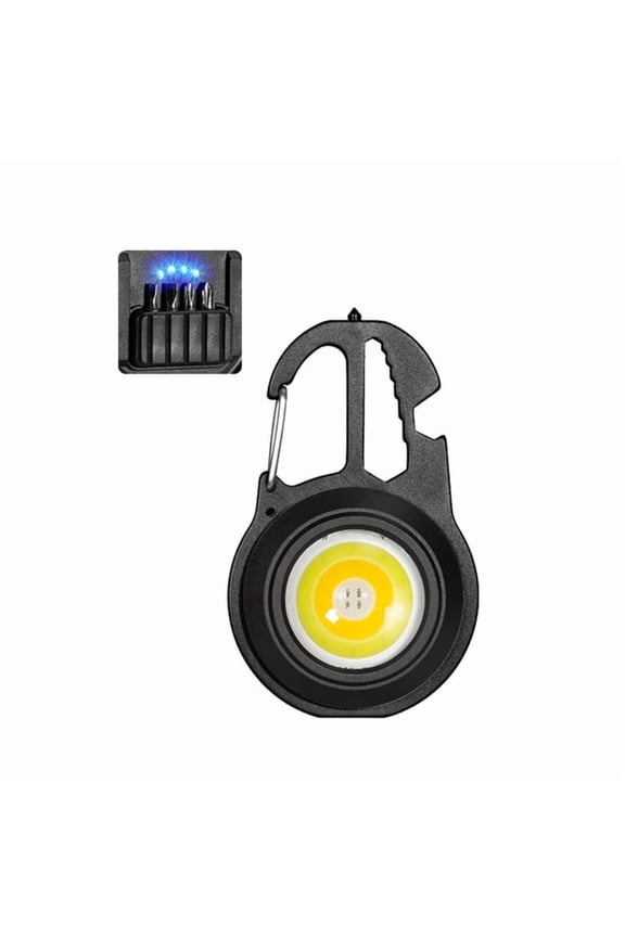 Small LED Keychain Flashlights COB Work Light Rechargeable Magnetic-Torch Light for Outdoor Camping Emergency-Lighting
