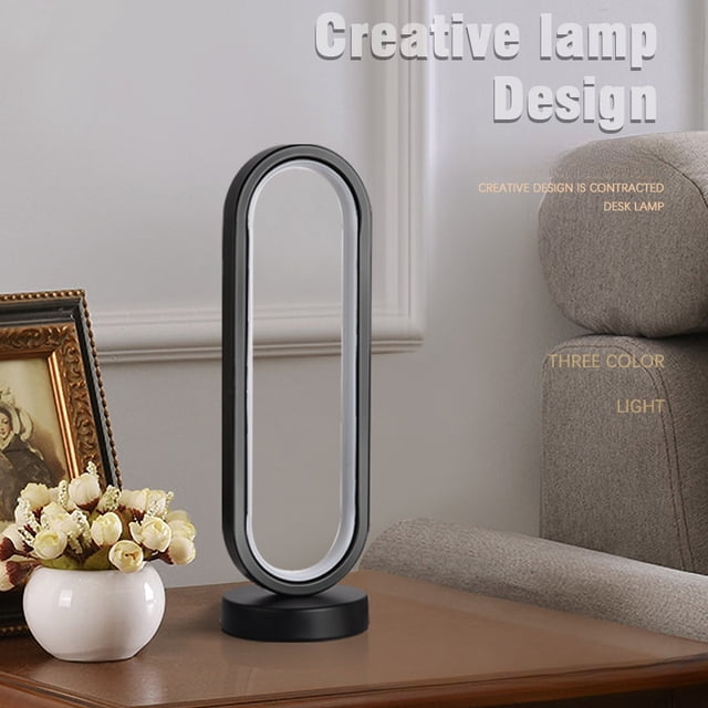 Small LED Table Lamp,Modern Nightstand Lamps,White Bedside Table Light