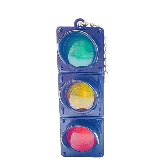 Small LED Traffic Light Keychain Pendant Realistic Signal Light Key Ornament Fashion Keyrings for Kids and Collectors