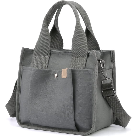 Small Ladies Canvas Pocket Tote Bag, Cute Mini Crossbody Bag, Casual Crossbody Bag, Hobo Messenger Tote Bag