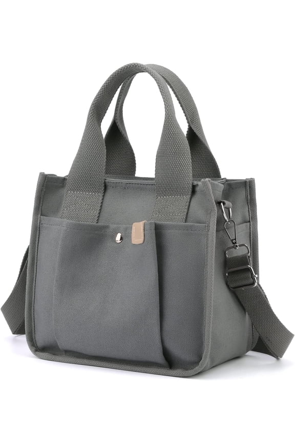 Small Ladies Canvas Pocket Tote Bag, Cute Mini Crossbody Bag, Casual Crossbody Bag, Hobo Messenger Tote Bag