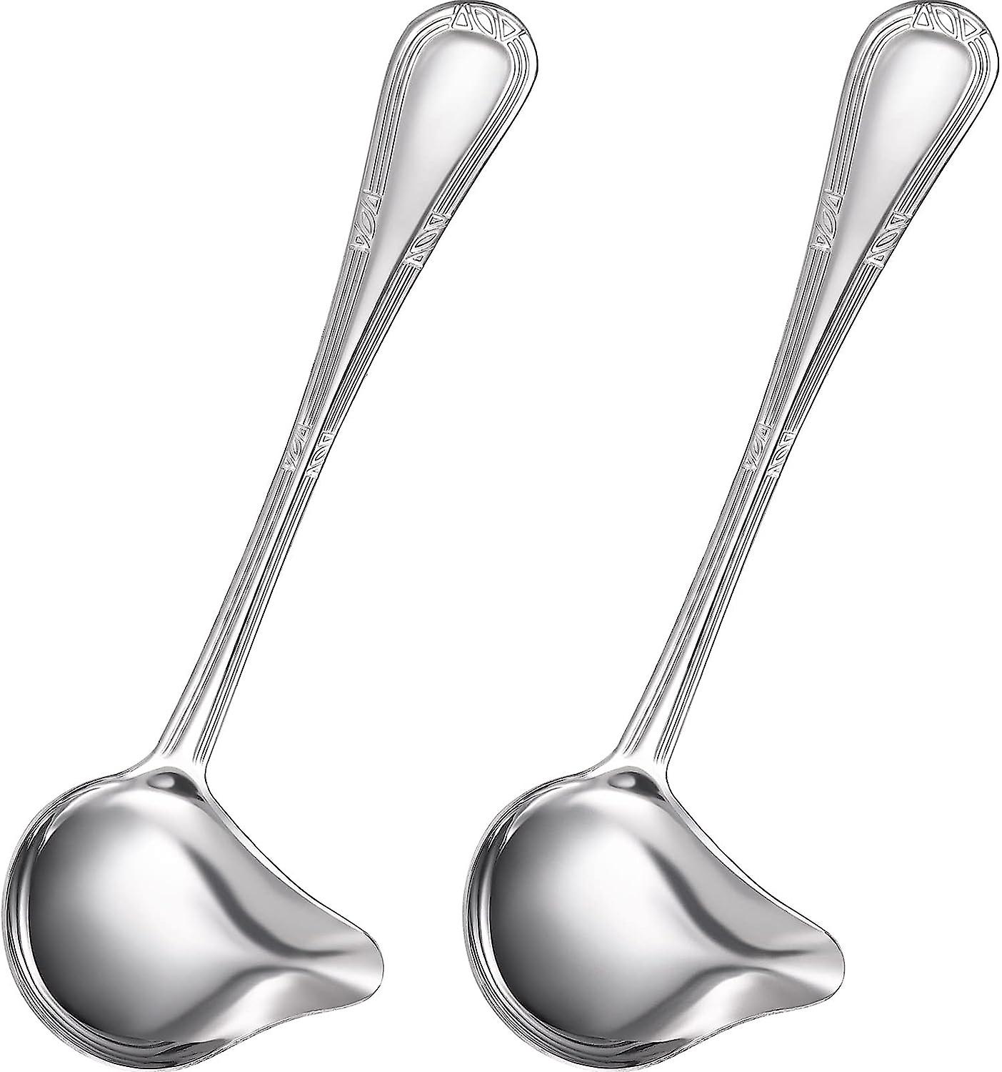 Small Ladle Gravy Ladle Drizzle Spoon 18/10 Stainless Steel Saucier Sauce Soup Spoon For