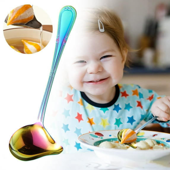 Small Ladle Gravy Ladle Drizzle Spoon Stainless Steel Saucier Sauce Soup Spoon for Spooning Gravies and Sauces, Camouflage