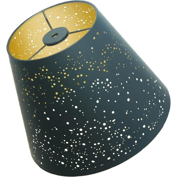 SWAIFDEE Modern Stars Black Barrel Lamp Shades for Table Lamp and Floor Light, 1Count,6x10x7.5inch.