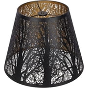 Small Lamp Shade For Table Lamps 6X10X7.5", AEELLEEA Metal Floor Lampshades With Tree Pattern, Medium Black Barrel Lamp Shades Cover For Home Decoration Spider