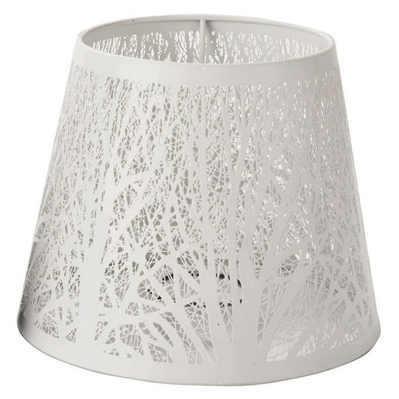 Small Lamp Shade, Metal Lampshade with Pattern of Trees for Table Chandelier Wall Lamp White