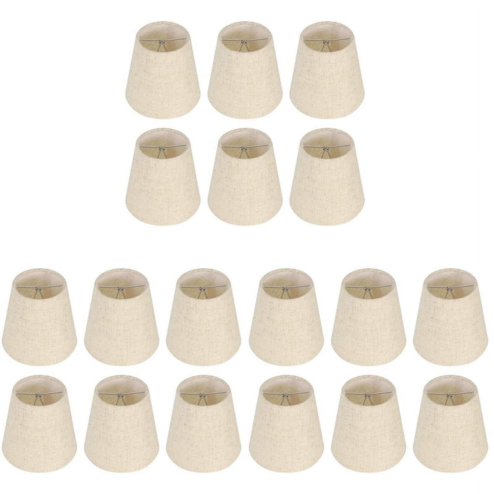 6-Pack Cloth Lamp Shades - Clip-On Fabric Lampshades For Candelabra Bulbs, Beige