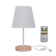 Small Lamp for Bedroom, Mini Minimalist Table Lamp, With oval Flaxen Fabric Shade for Living Room Office Dorm Decorative