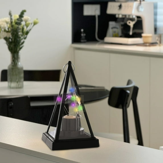 Small Lantern with LED String Light, Modern Lantern Decorative, Hanging Lantern for Ramadan Christmas Wedding Table Centerpiece Indian Diwali Decor, Garden Fairy Party Decoration