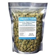 Small & Large Wafer Mix of Spirulina, Algae, Veggies, Sinking Wafers for Bottom Fish, Plecos, Shrimp, Snails, Crayfish, Monster Fish, Koi & Pond Fish, All Tropical Fish, Mixed Wafers 2.5-lb Bag