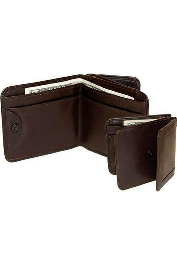 Small Leather Bifold Wallet Exterior Pocket with Snap Close Enclosure T 519