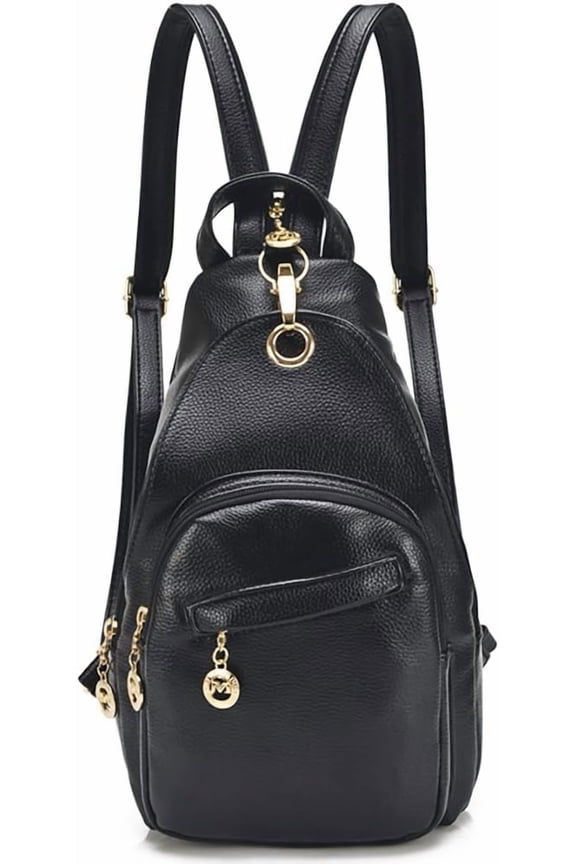 Small Leather Convertible Backpack Sling Purse Shoulder Bag for Women